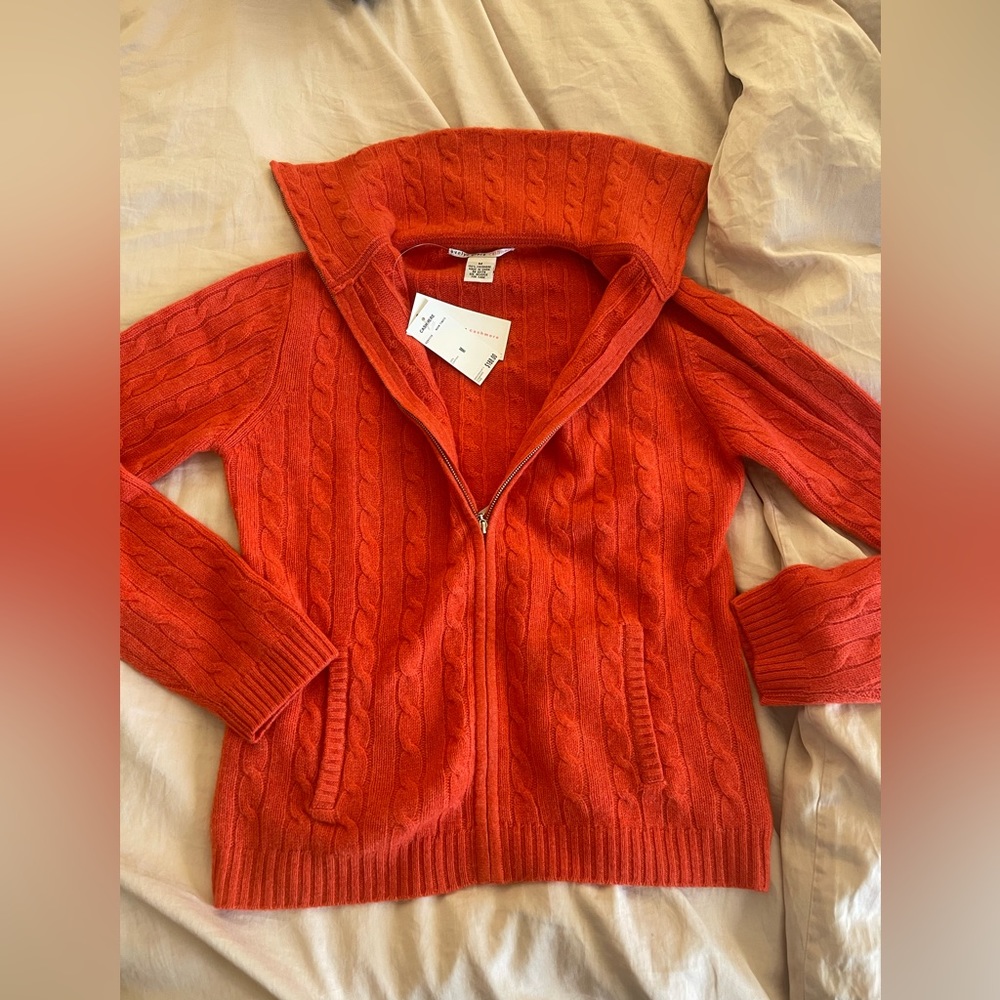 100% cashmere EVELYN GRACE zip cardigan